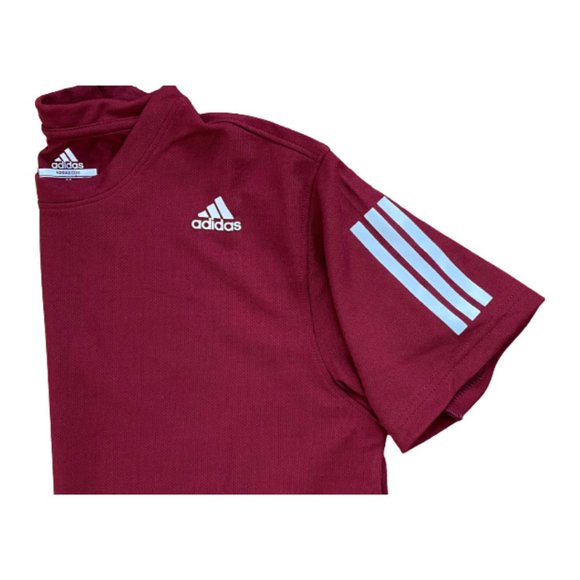 Adidas Men's Dry Fit Maroon Short Sleeve Training  T-Shirt Size S, L - Picture 4 of 7